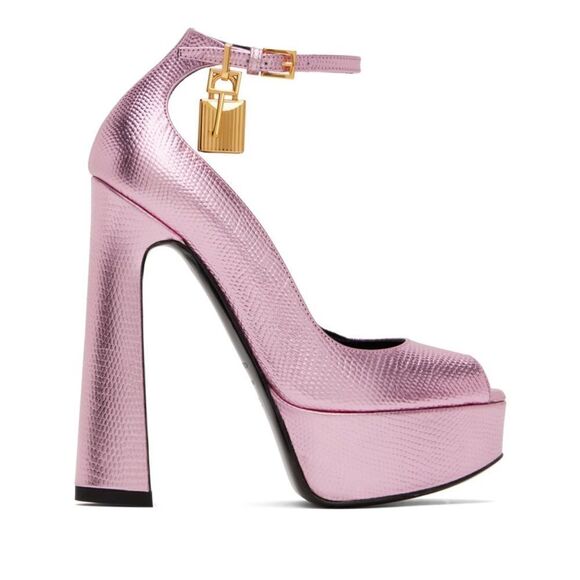 Tom Ford Lizard-Embossed Leather Platform Pumps size 40 - Picture 2 of 16